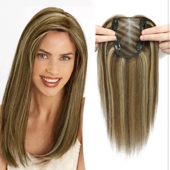 New Vasilia Real Hair Toppers for Women Wiglets 4.8 x 4 Inch Base 12 Inch - Picture 1 of 6